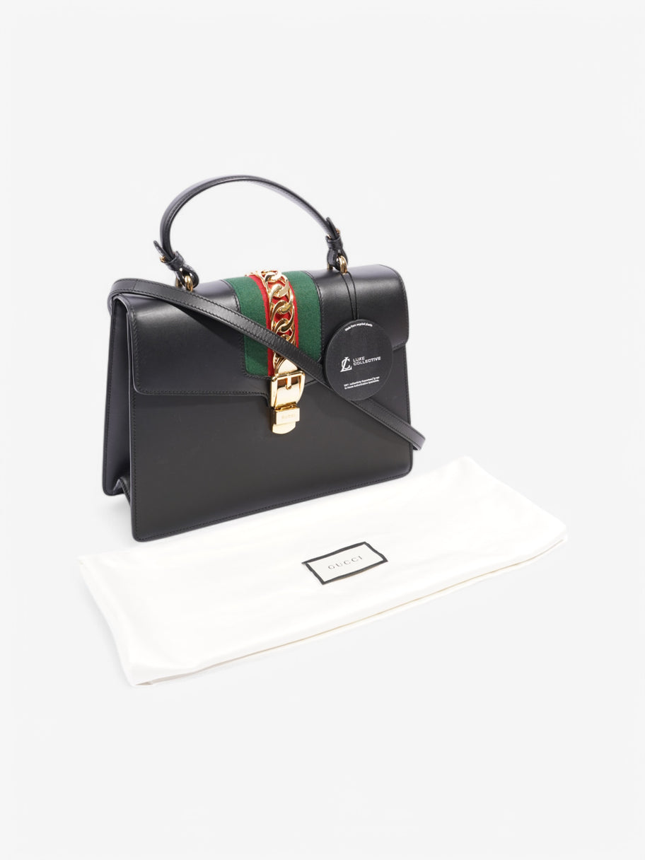Gucci Sylvie Black / Green / Red Leather Medium Image 9