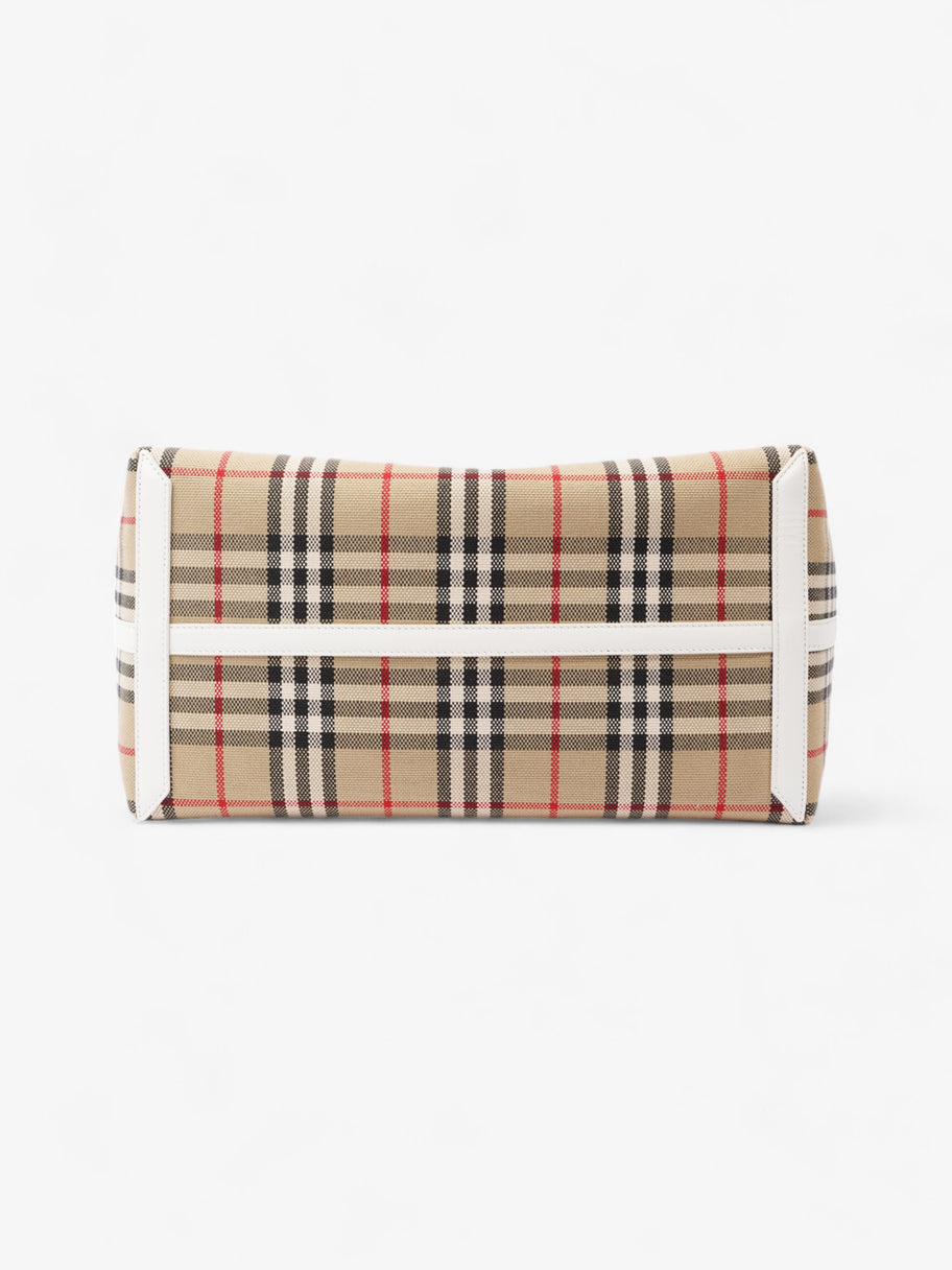Burberry London Check Tote Bag Vintage Check / White Fabric Medium Image 7