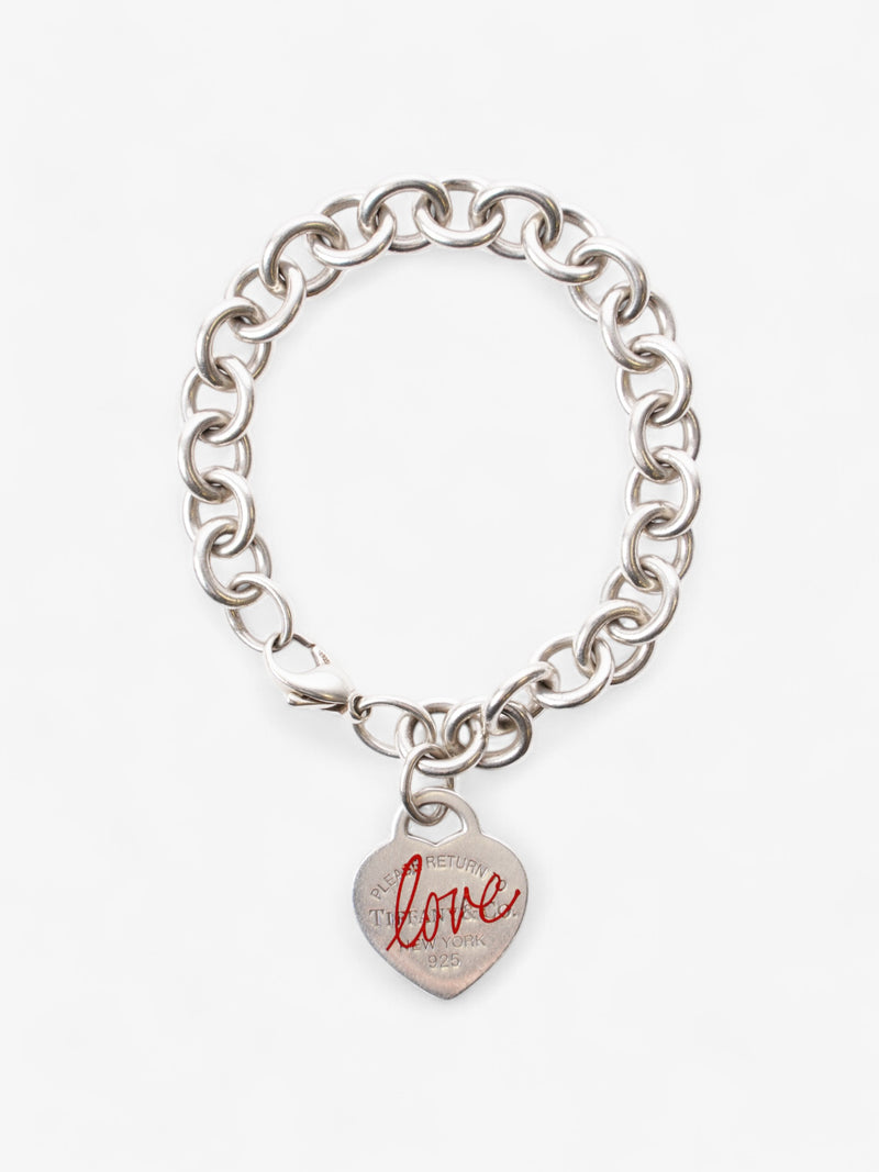  Tiffany and Co Return to Tiffany Heart Love Bracelet Silver / Red Silver Sterling