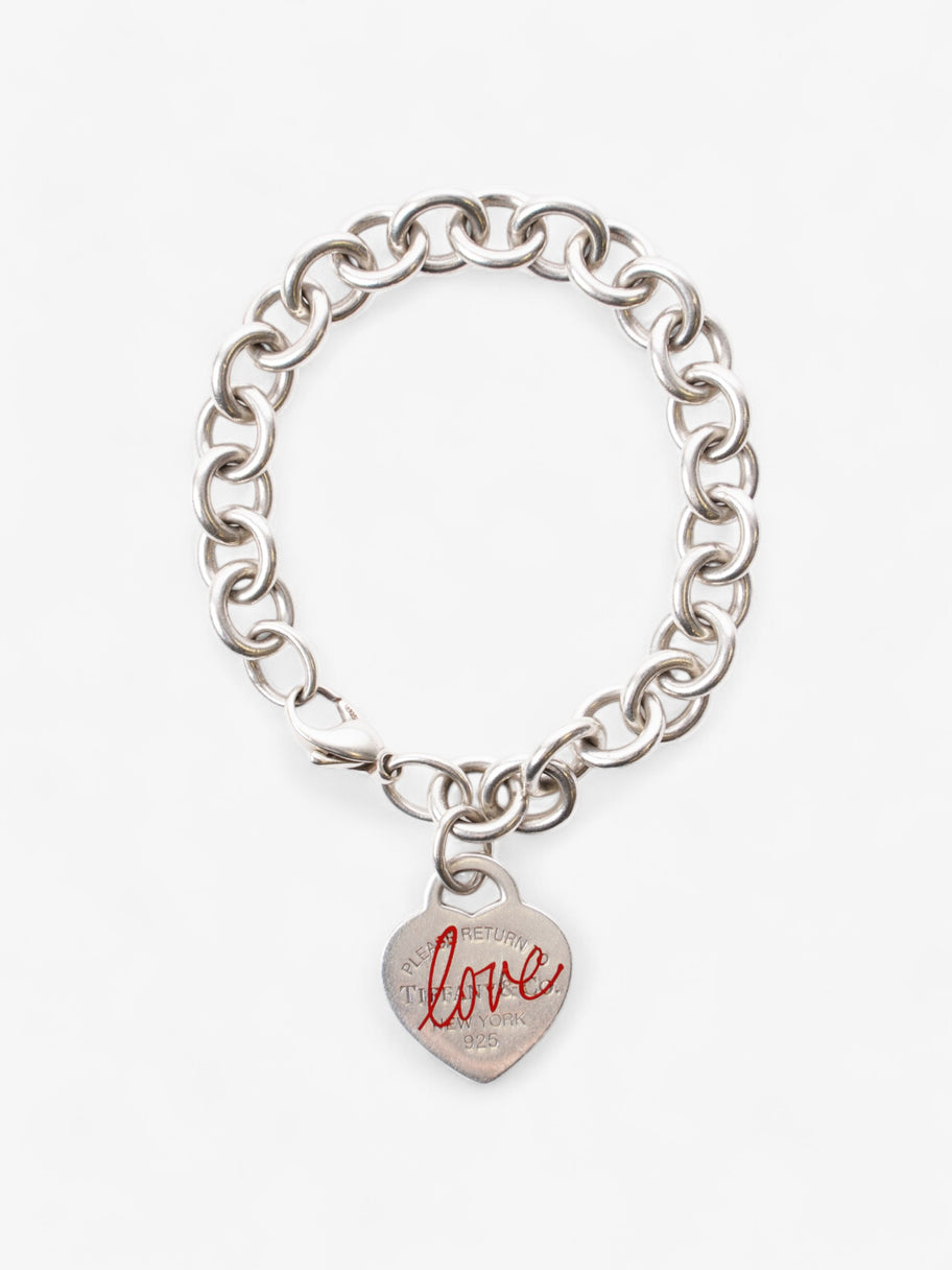 Tiffany and Co Return to Tiffany Heart Love Bracelet Silver / Red Silver Sterling Image 1