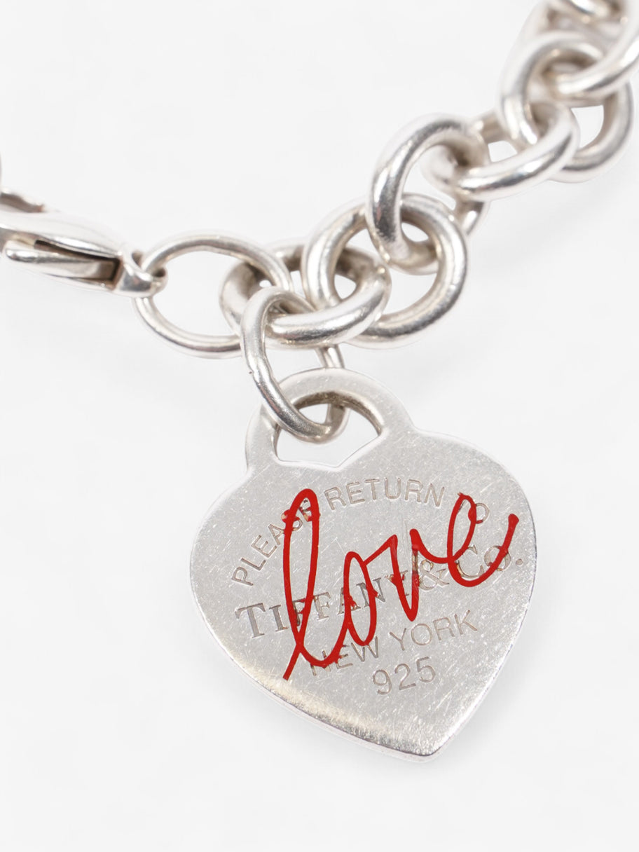 Tiffany and Co Return to Tiffany Heart Love Bracelet Silver / Red Silver Sterling Image 2