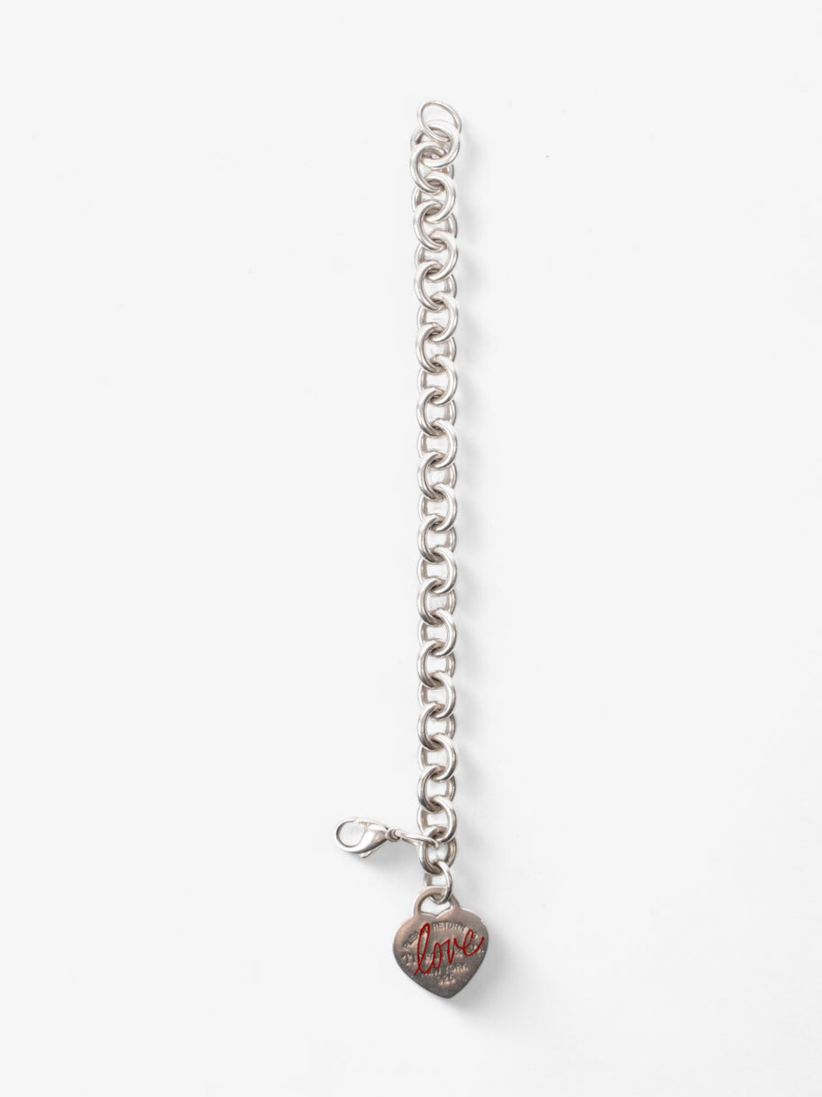 Tiffany and Co Return to Tiffany Heart Love Bracelet Silver / Red Silver Sterling Image 5