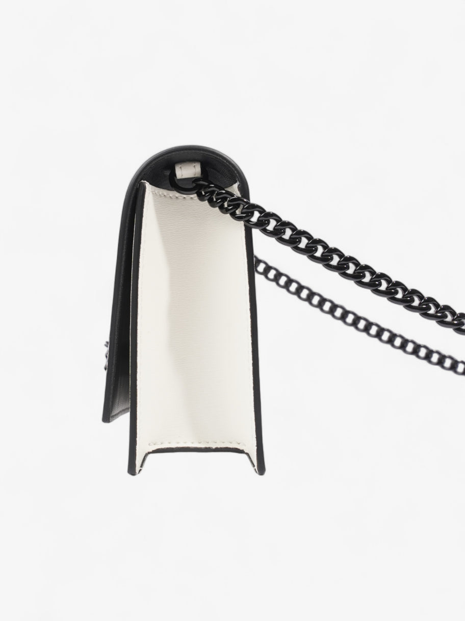 Alexander McQueen Skull Crossbody Bag White  / Black Leather Image 3