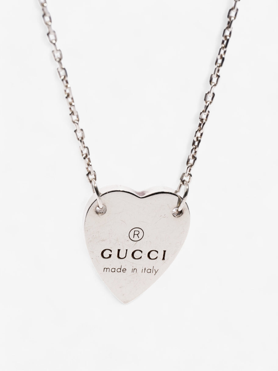 Gucci Trademark Heart Necklace Silver Silver Sterling Image 2