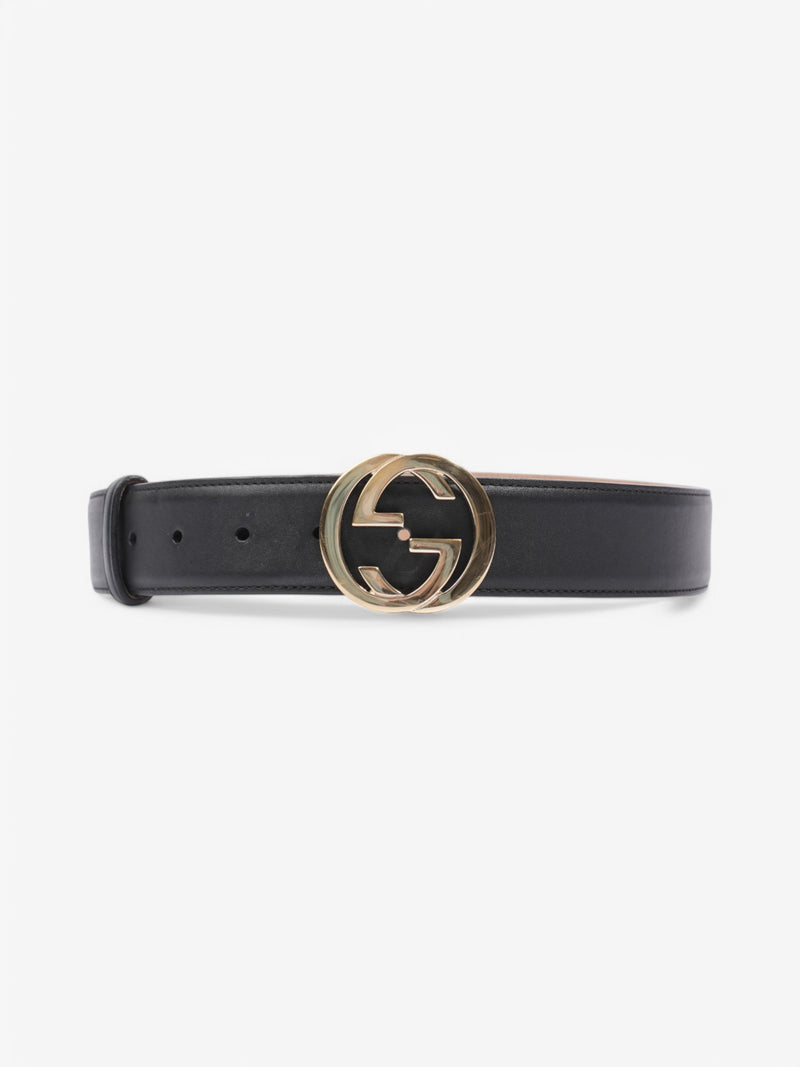 Gucci Interlocking G Belt Black Leather 85cm 34