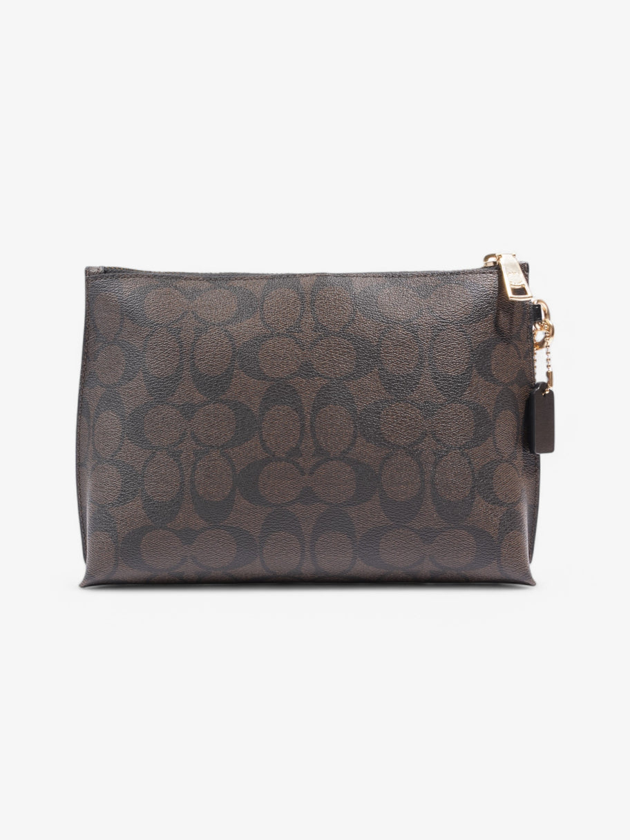 Coach Wristlet Pouch Brown Coated Canvas Image 3