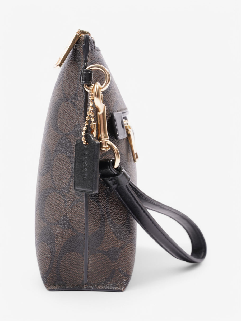 Coach Wristlet Pouch Brown Coated Canvas Image 5
