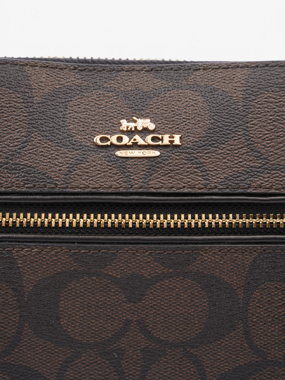 Coach Wristlet Pouch Brown Coated Canvas Image 7