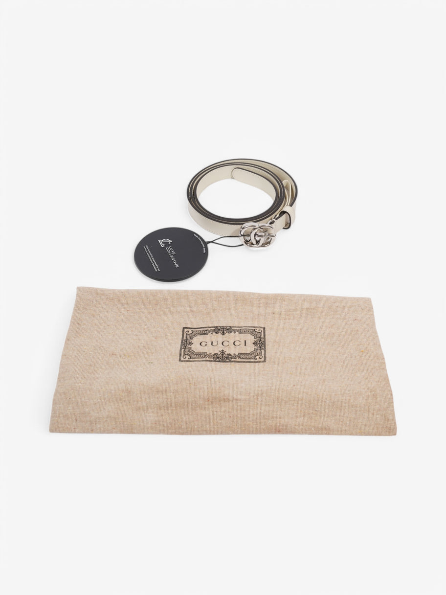 Gucci Skinny Marmont Belt White Leather 100cm 40