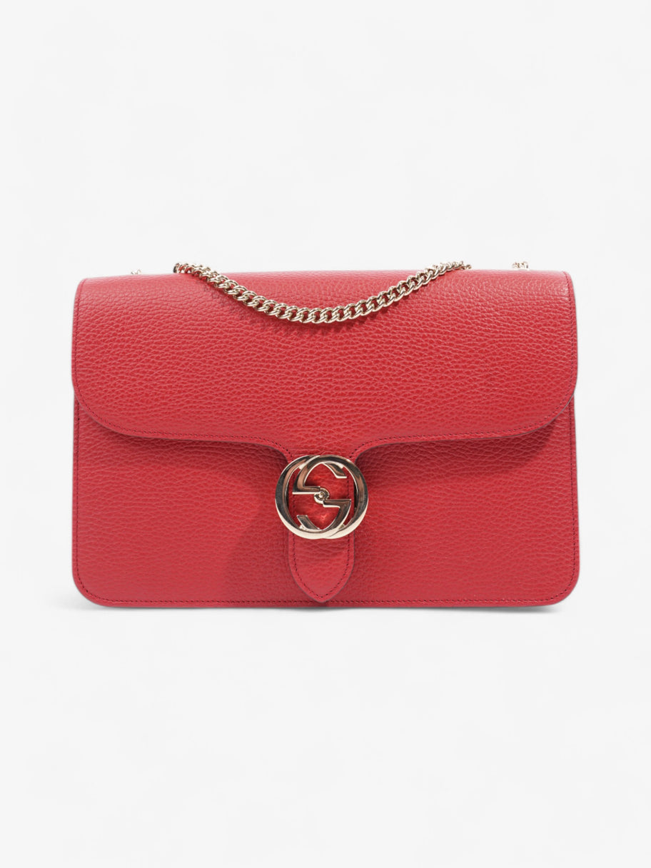 Gucci Dollar Interlocking G Red Calfskin Leather Medium Image 1