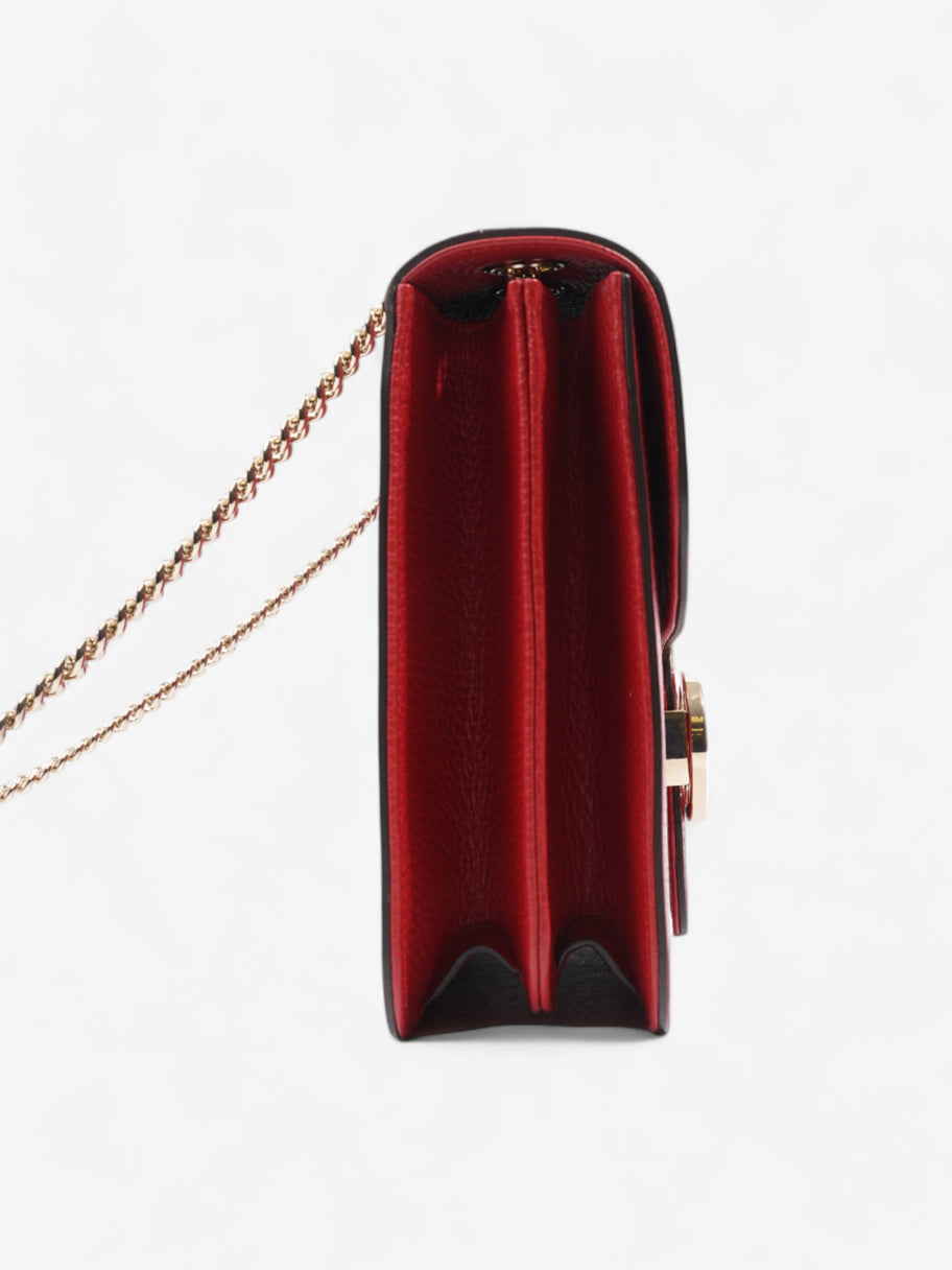 Gucci Dollar Interlocking G Red Calfskin Leather Medium Image 5