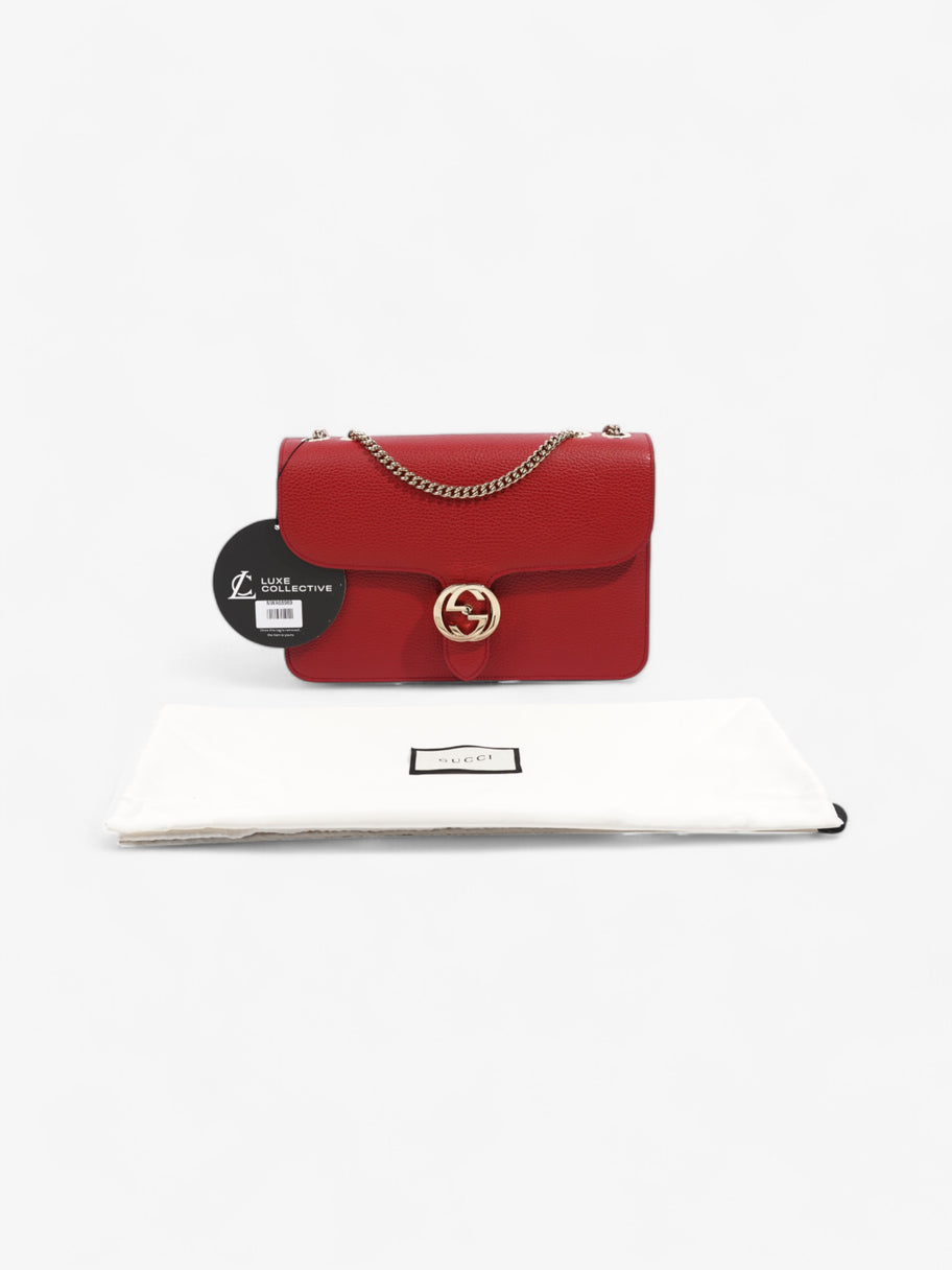 Gucci Dollar Interlocking G Red Calfskin Leather Medium Image 9