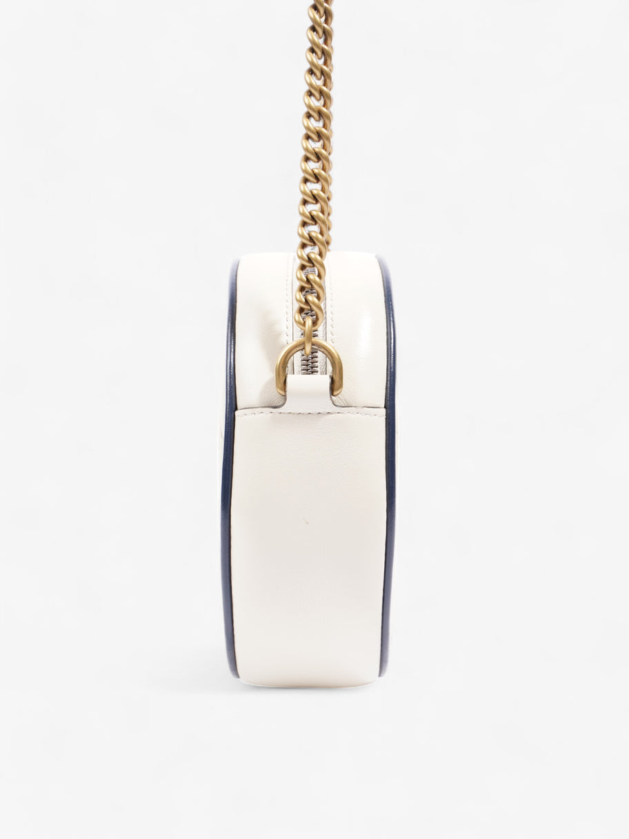 Gucci GG Marmont Round White / Navy Blue Matelasse Leather Image 3