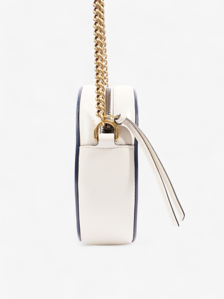 Gucci GG Marmont Round White / Navy Blue Matelasse Leather Image 5