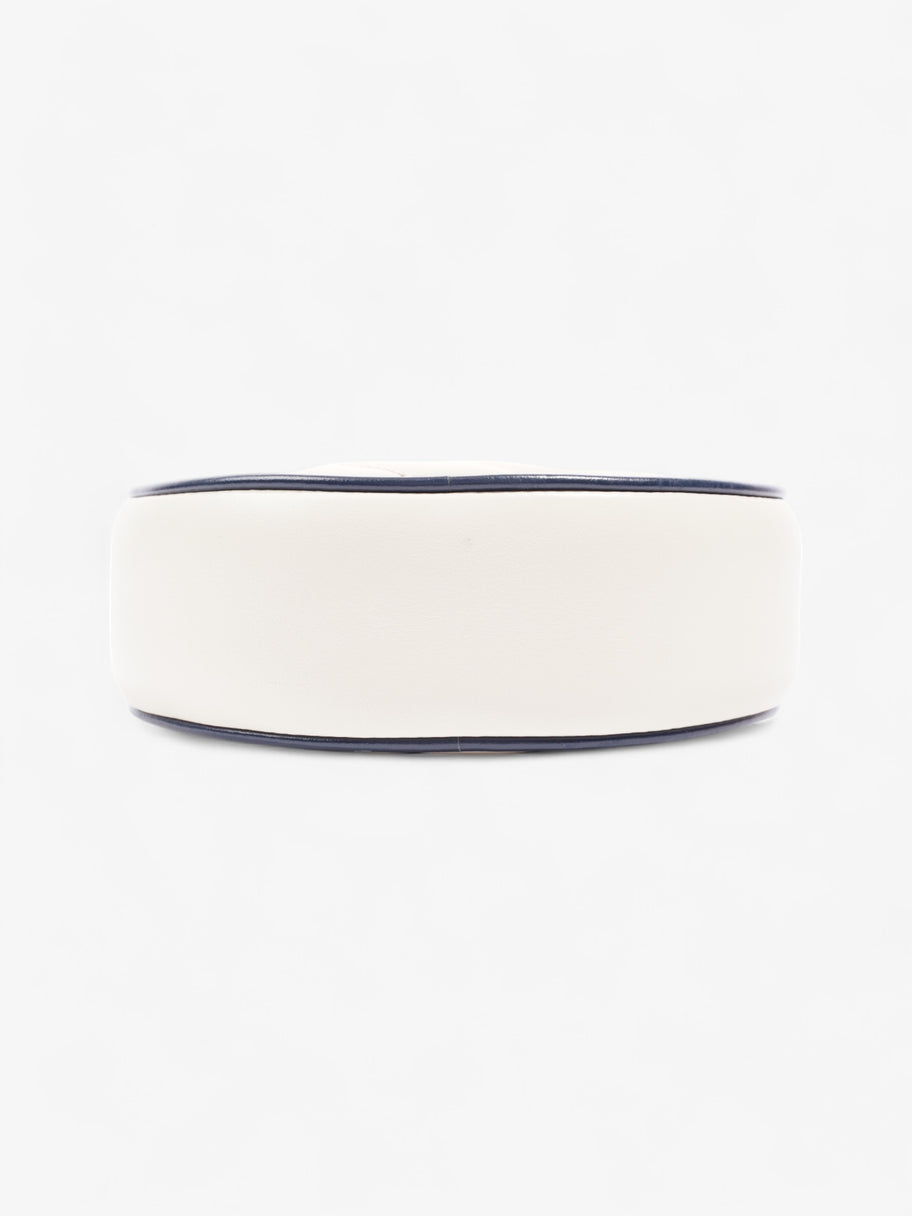 Gucci GG Marmont Round White / Navy Blue Matelasse Leather Image 6