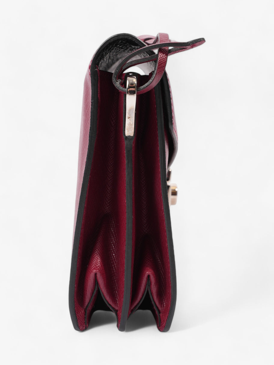 Prada Sound Two Way Bag Burgundy Saffiano Leather Image 5