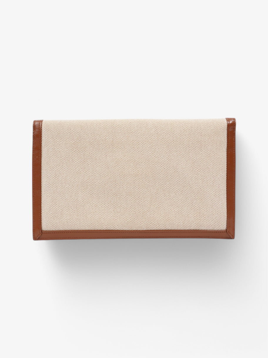 Saint Laurent Uptown Pouch Beige / Brown Canvas Image 3