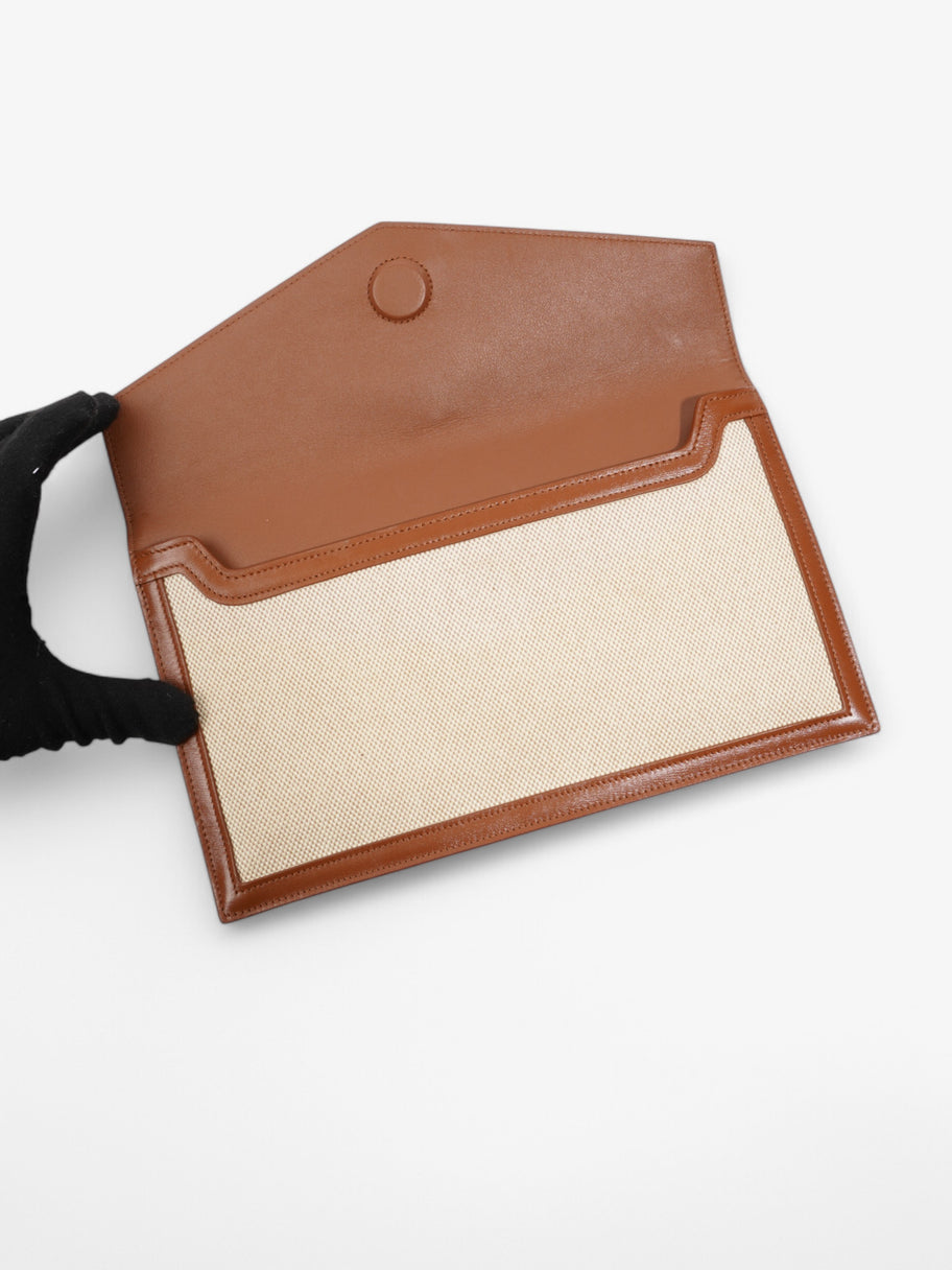 Saint Laurent Uptown Pouch Beige / Brown Canvas Image 5