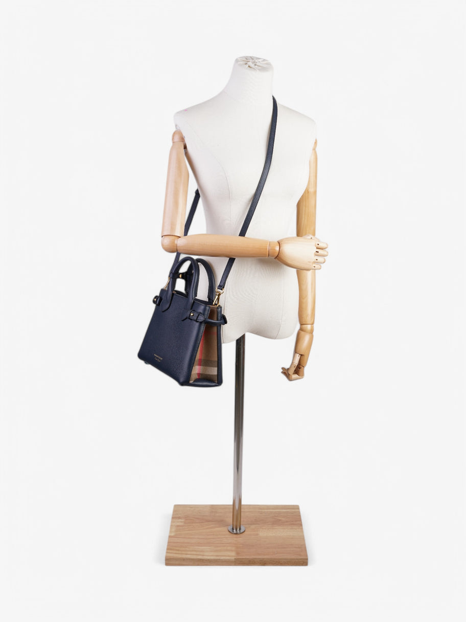 Burberry Banner Bag Ink Blue / House Check Calfskin Leather Small Image 2