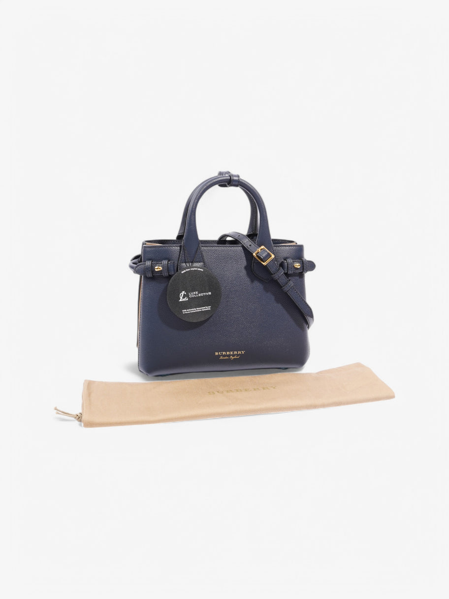 Burberry Banner Bag Ink Blue / House Check Calfskin Leather Small Image 8