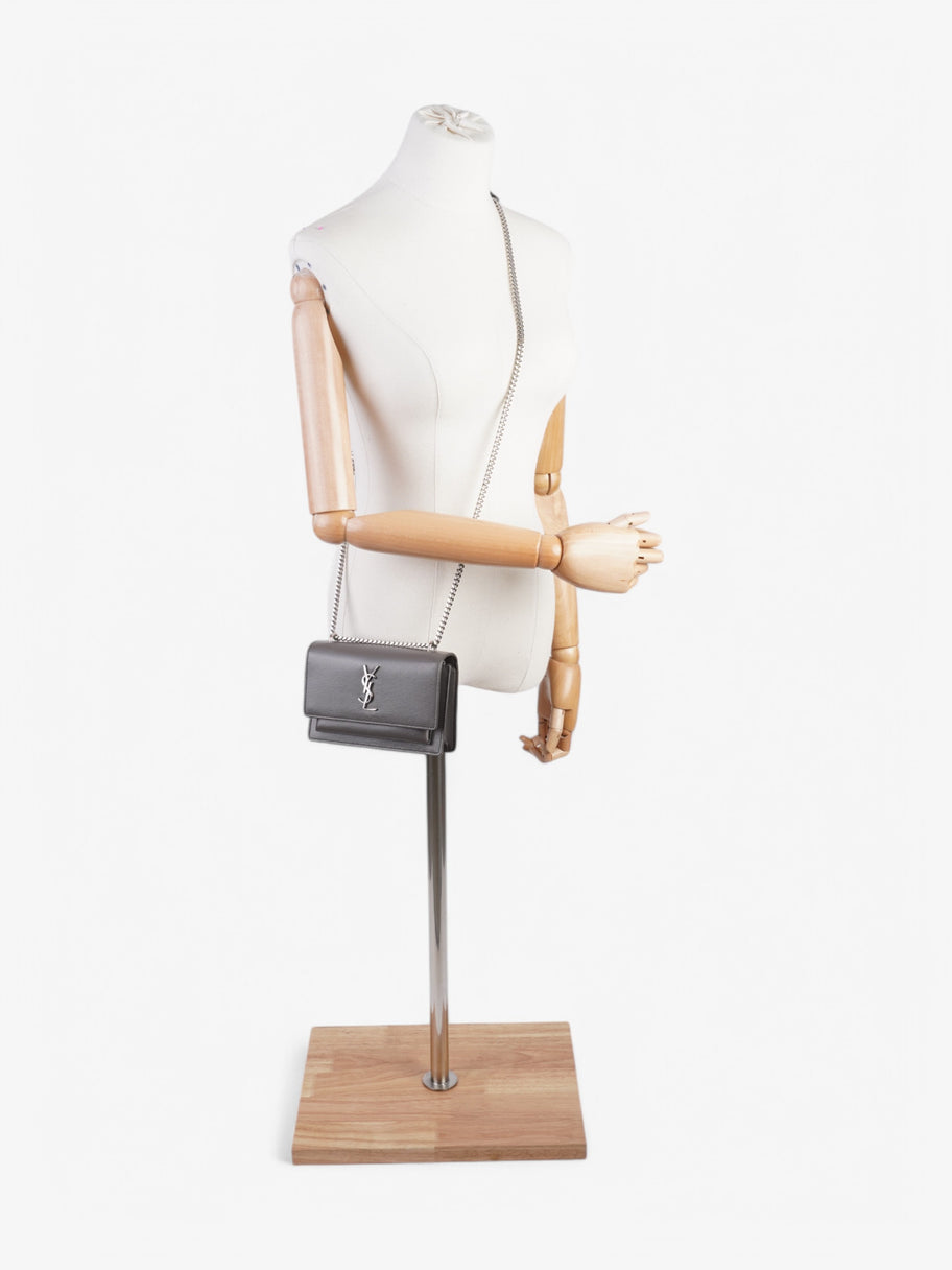 Saint Laurent Sunset Grey Leather Small Image 2
