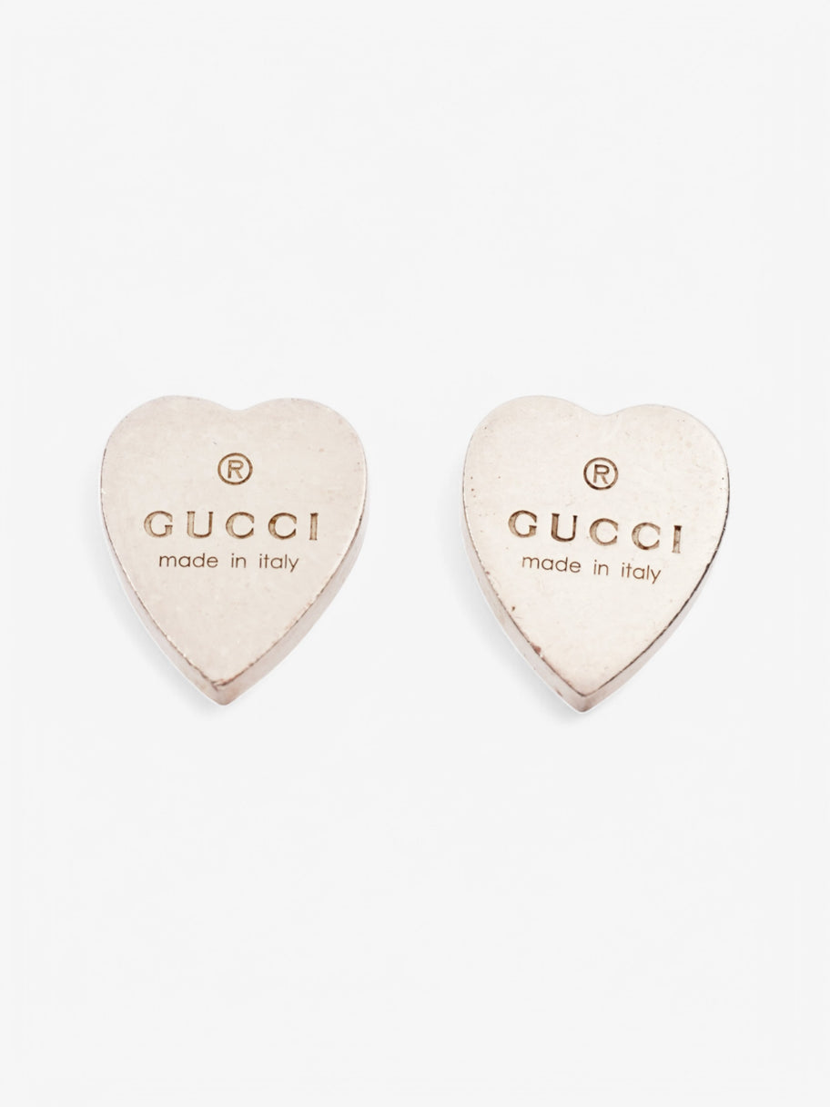 Gucci Trademark Heart Earrings Silver Silver Sterling Image 1