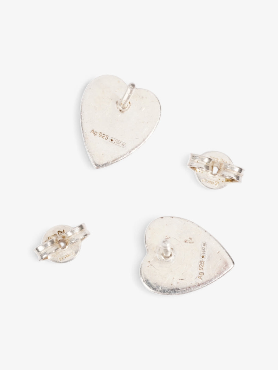 Gucci Trademark Heart Earrings Silver Silver Sterling Image 4