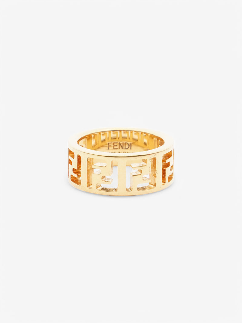  Fendi FF Ring Gold Base Metal Small