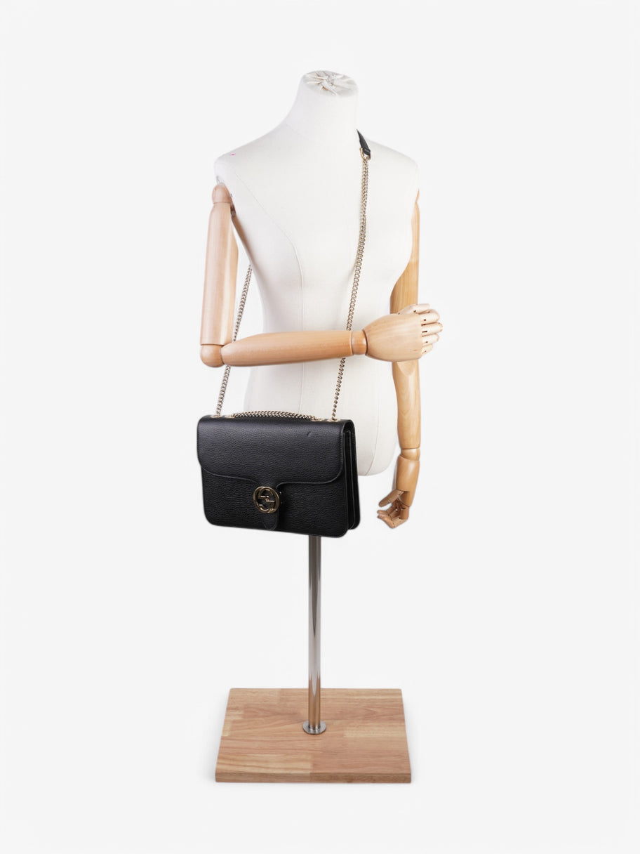 Gucci Dollar Interlocking G Black Calfskin Leather Medium Image 2