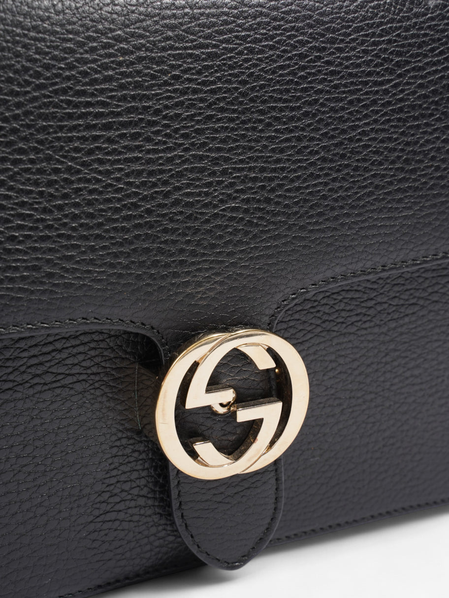 Gucci Dollar Interlocking G Black Calfskin Leather Medium Image 9