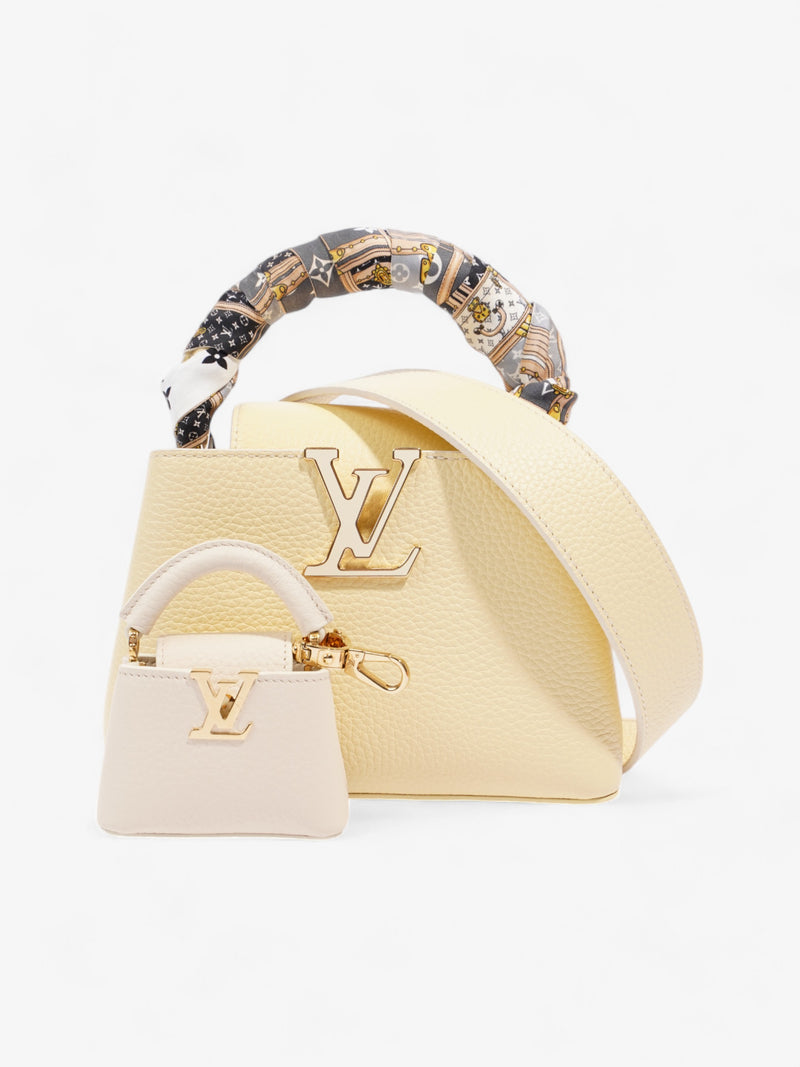  Louis Vuitton Capucines Butter Yellow / Cream Vachetta Leather Mini