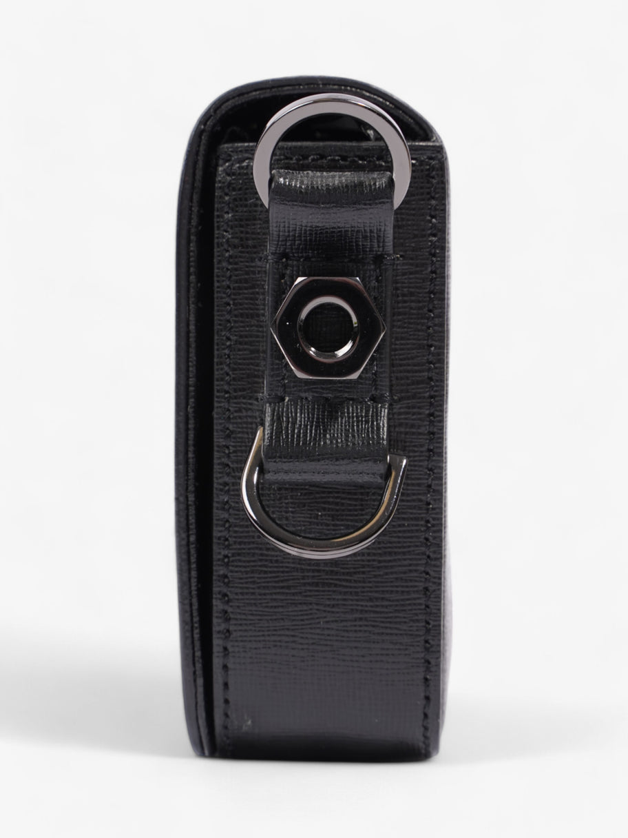Off White Binder Clip Diag Bag Black / White Leather Image 3