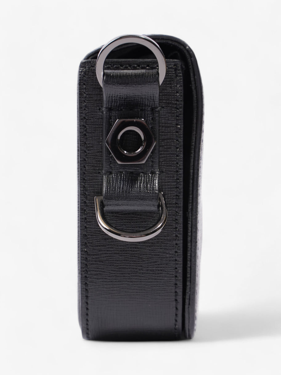 Off White Binder Clip Diag Bag Black / White Leather Image 5