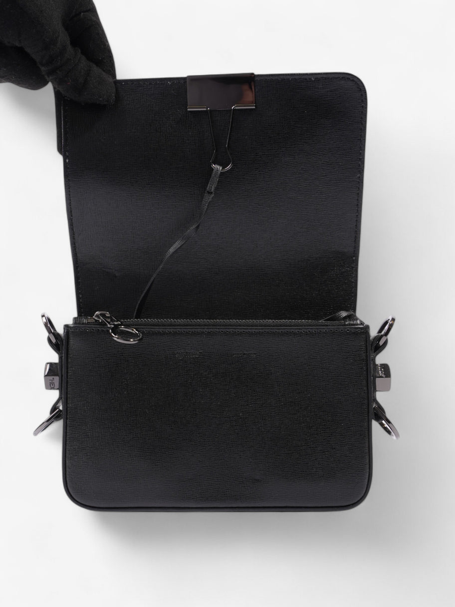 Off White Binder Clip Diag Bag Black / White Leather Image 7