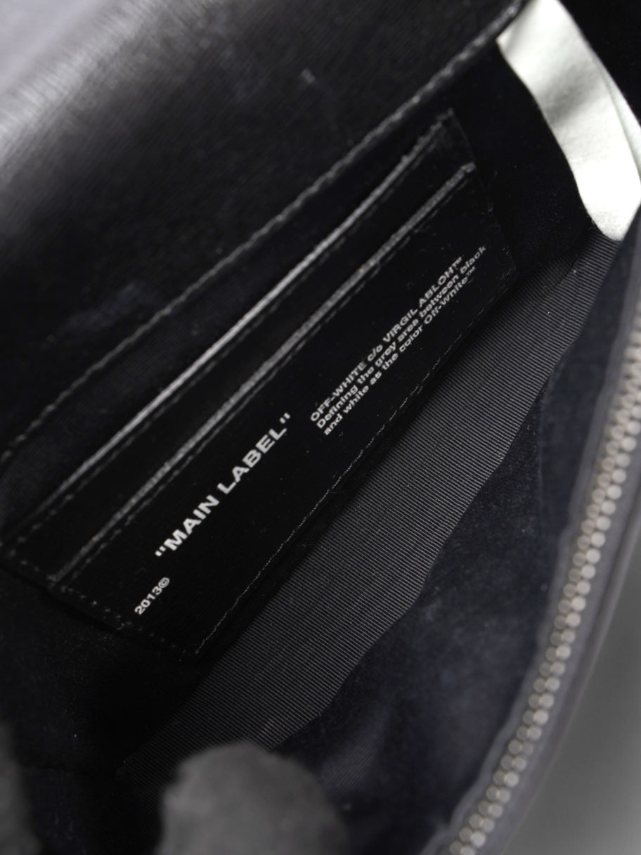 Off White Binder Clip Diag Bag Black / White Leather Image 8