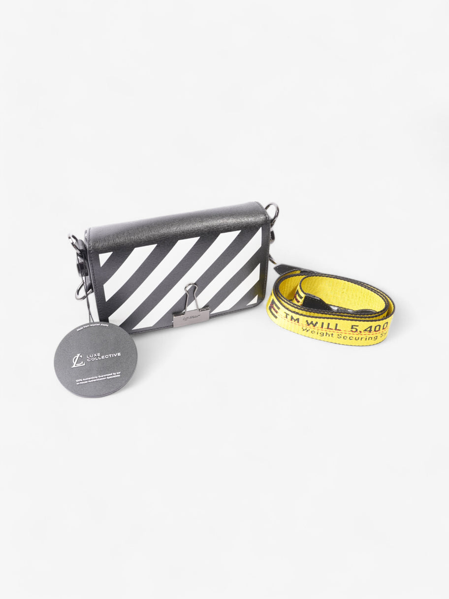 Off White Binder Clip Diag Bag Black / White Leather Image 9