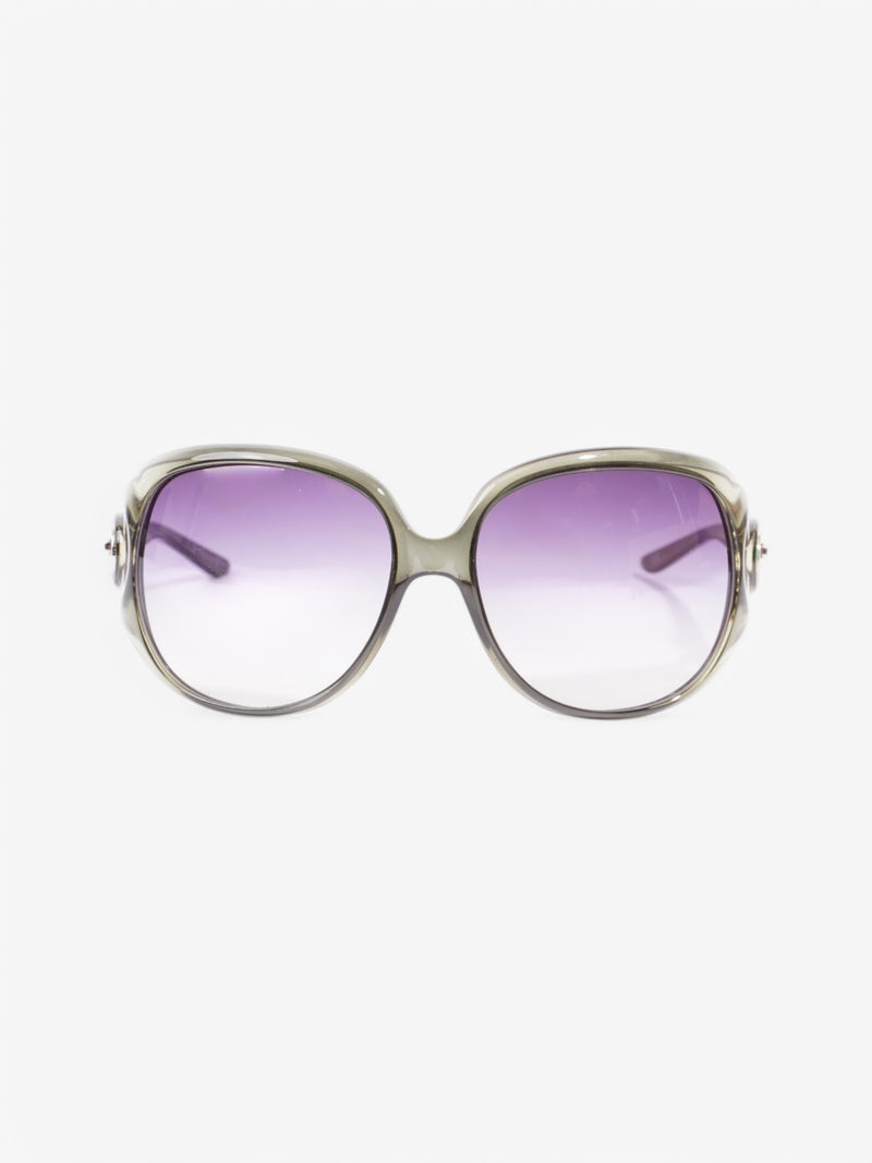  Christian Dior Circle Link Sunglasses Light Green / Silver Acetate 105cm