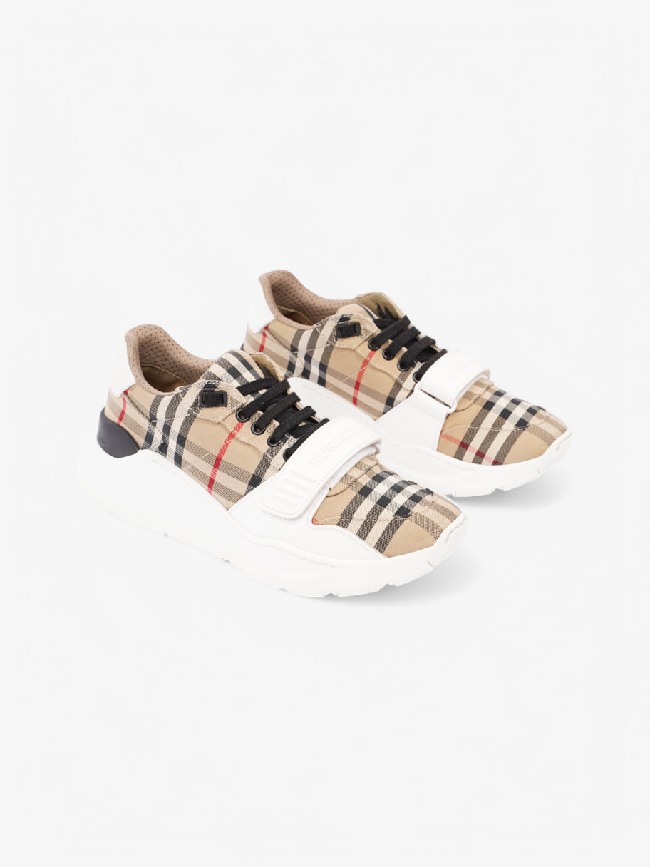 Burberry Ramsey Sneakers White  / Beige Checkered Canvas EU 39 UK 6 Image 2