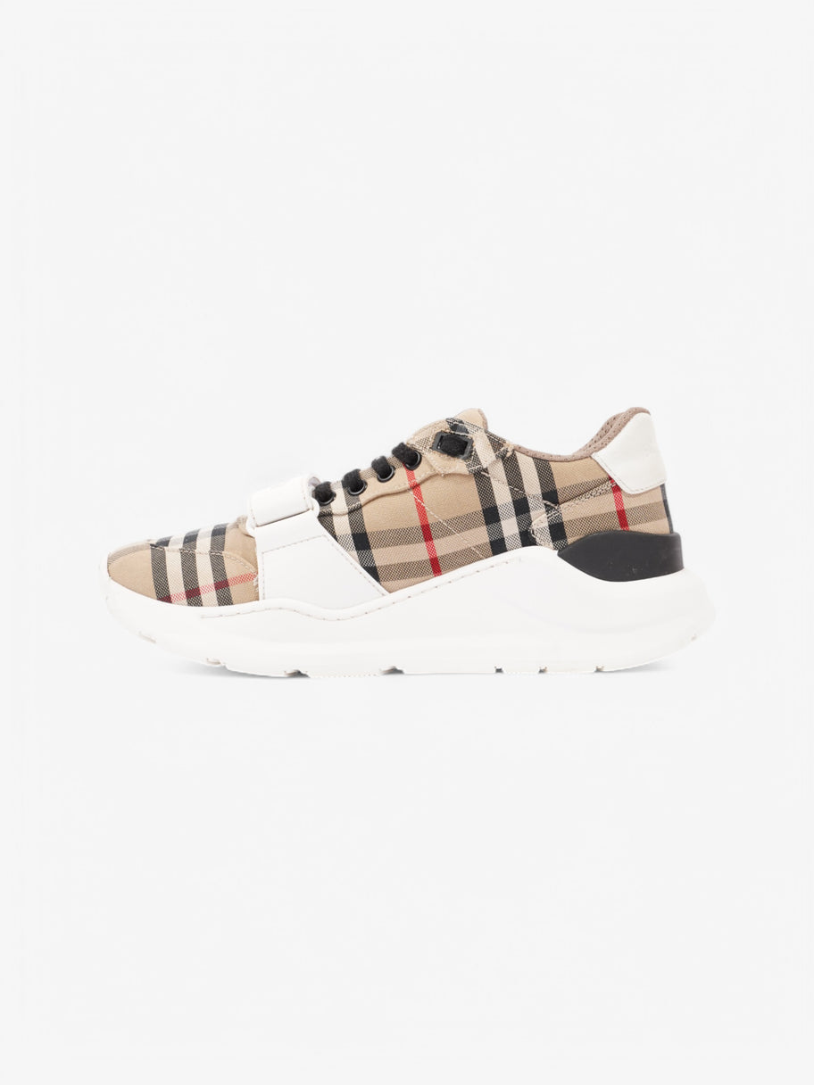 Burberry Ramsey Sneakers White  / Beige Checkered Canvas EU 39 UK 6 Image 3