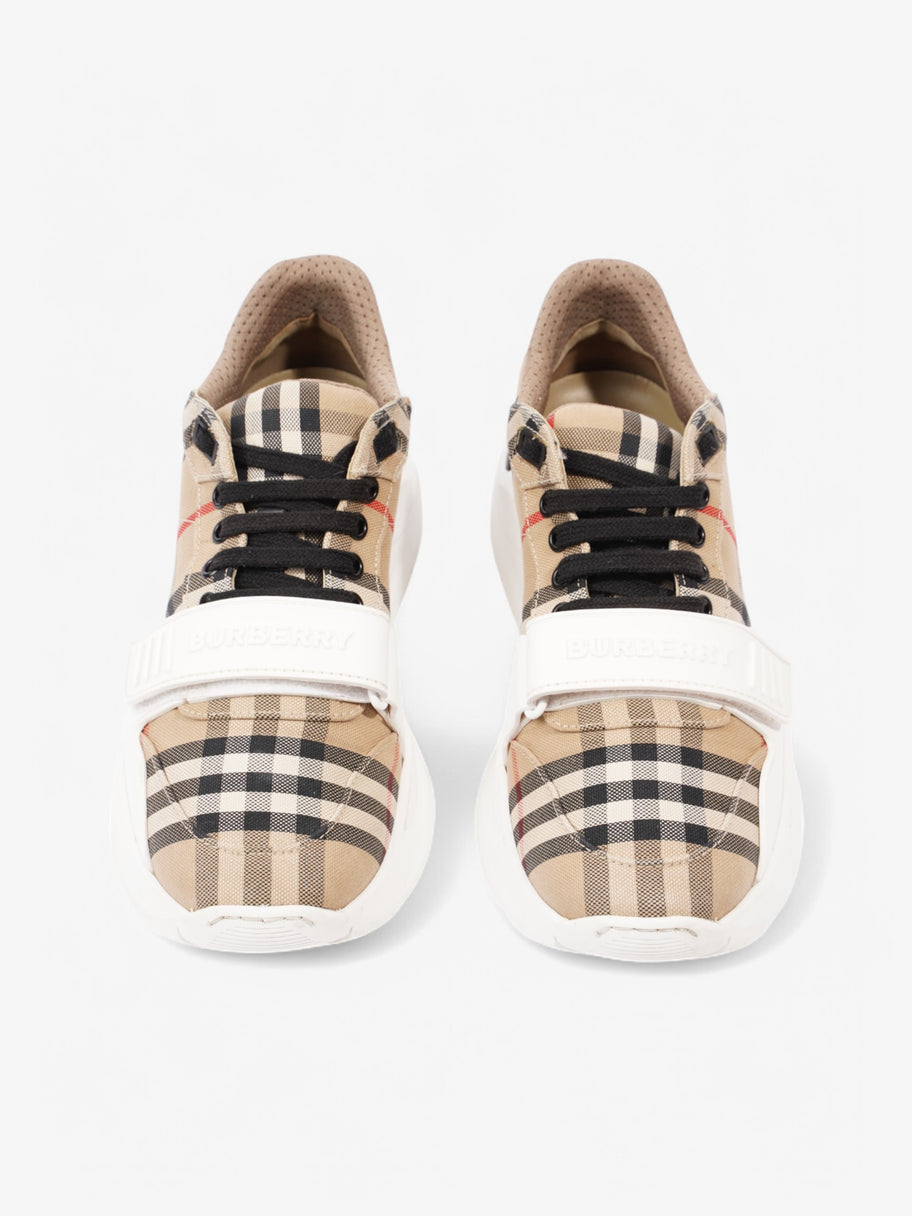 Burberry Ramsey Sneakers White  / Beige Checkered Canvas EU 39 UK 6 Image 8