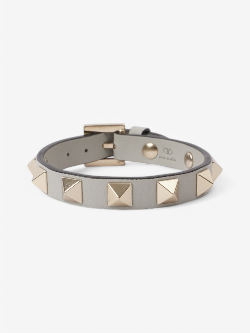  Valentino Rockstud Bracelet Grey Leather