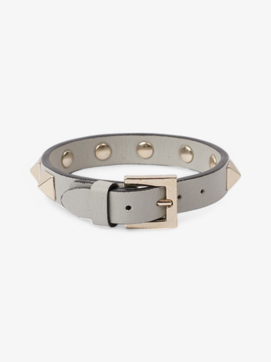 Valentino Rockstud Bracelet Grey Leather Image 3