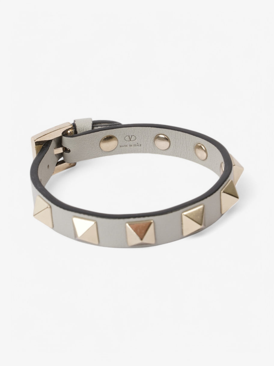 Valentino Rockstud Bracelet Grey Leather Image 4