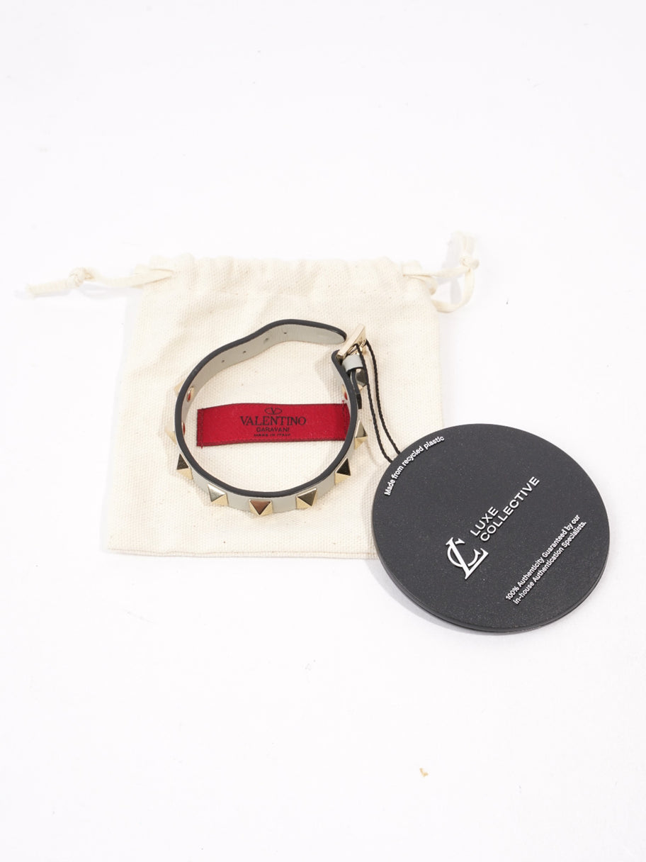 Valentino Rockstud Bracelet Grey Leather Image 5