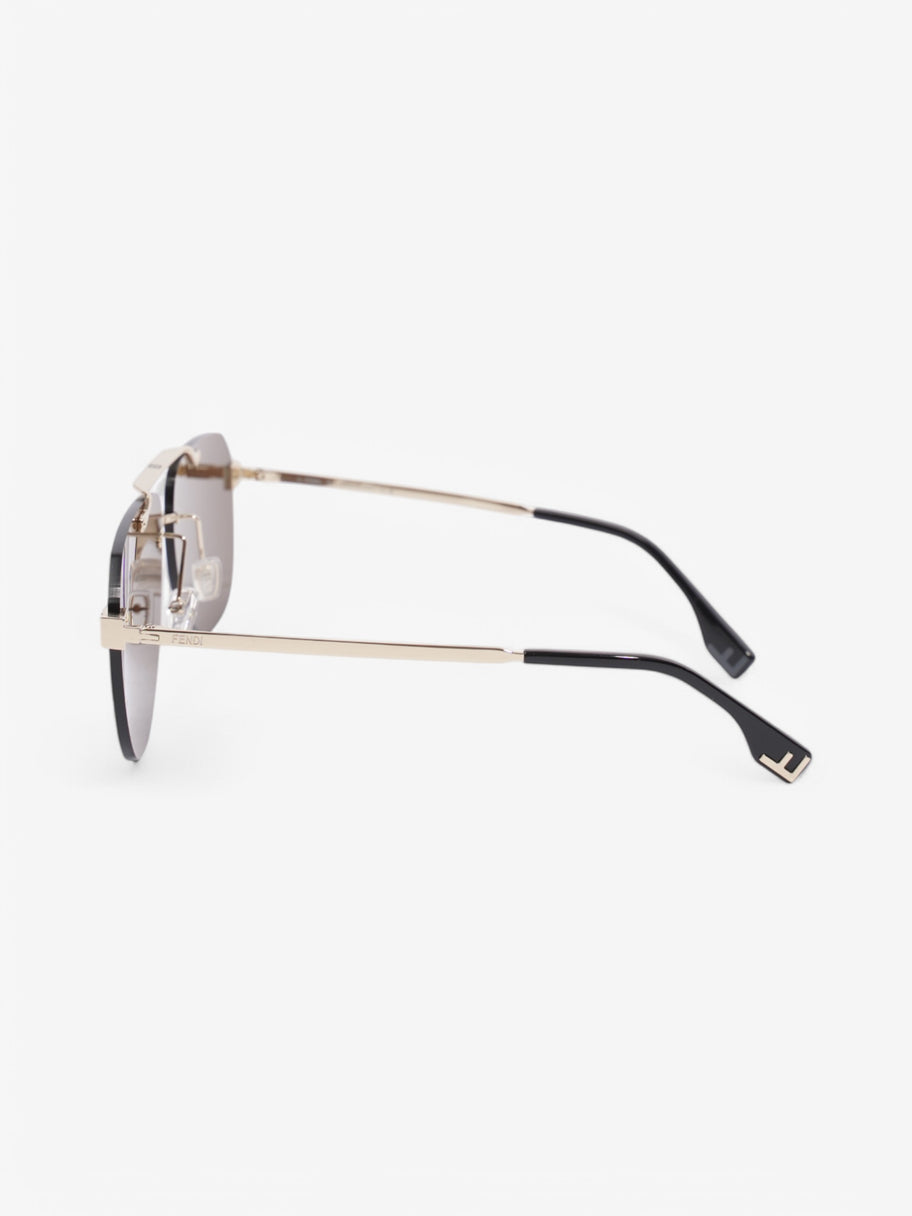 Fendi FF Aviator Sunglasses Black / Light Gold Acetate 145mm Image 2