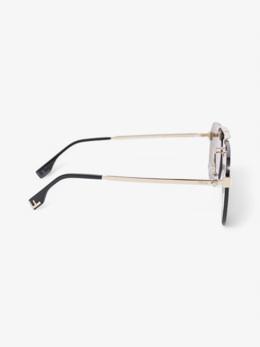 Fendi FF Aviator Sunglasses Black / Light Gold Acetate 145mm Image 4