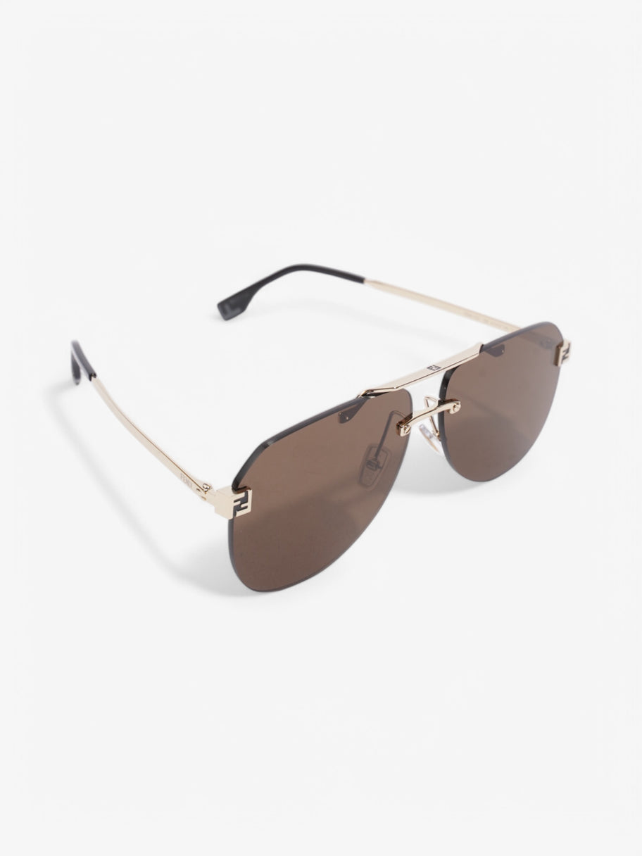 Fendi FF Aviator Sunglasses Black / Light Gold Acetate 145mm Image 5