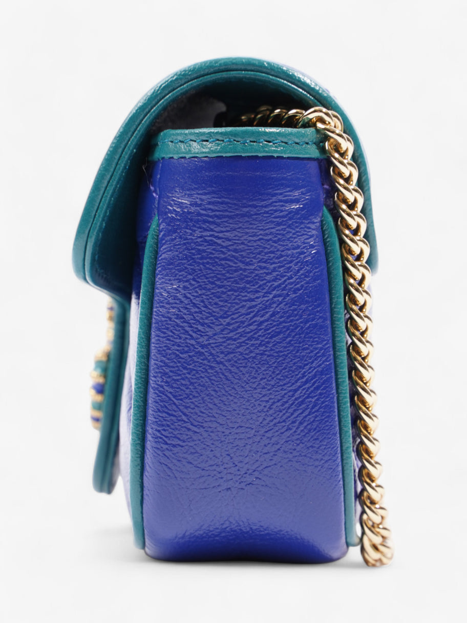 Gucci GG Marmont Blue / Green Matelasse Leather Super Mini Image 3