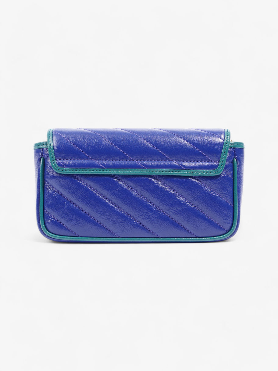 Gucci GG Marmont Blue / Green Matelasse Leather Super Mini Image 4