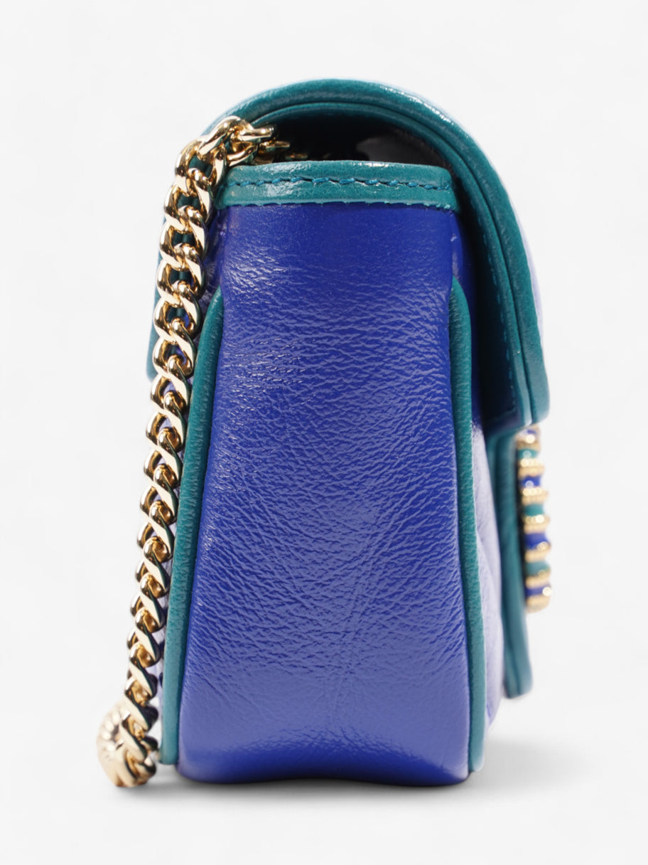 Gucci GG Marmont Blue / Green Matelasse Leather Super Mini Image 5